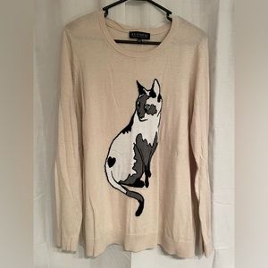 Eloquii cat intarsia knit pullover